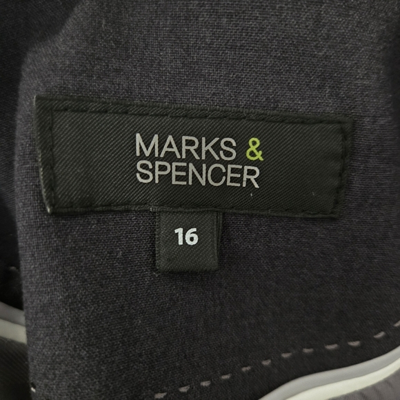 Marks & Spencer Charcoal Women's Stiched Blazer With Zippered Pockets Size 16 - Picture 9 of 9